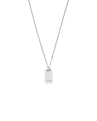 Dog Tag with Diamonds in Sterling Silver