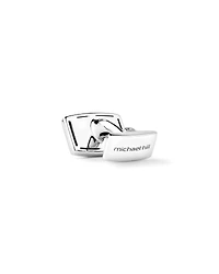 Boutons de manchette rectangulaires argentés pour homme