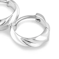 Boucles d'oreilles huggie avec motif torsadé en argent