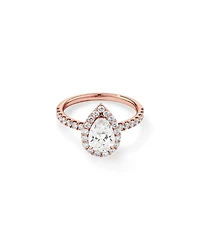 1.82 Carat TW Pear Cut Laboratory-Grown Diamond Halo Engagement Ring in 14kt White Gold