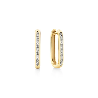 Anneaux courts en or jaune 10 K avec diamants totalisant 0,22 ct