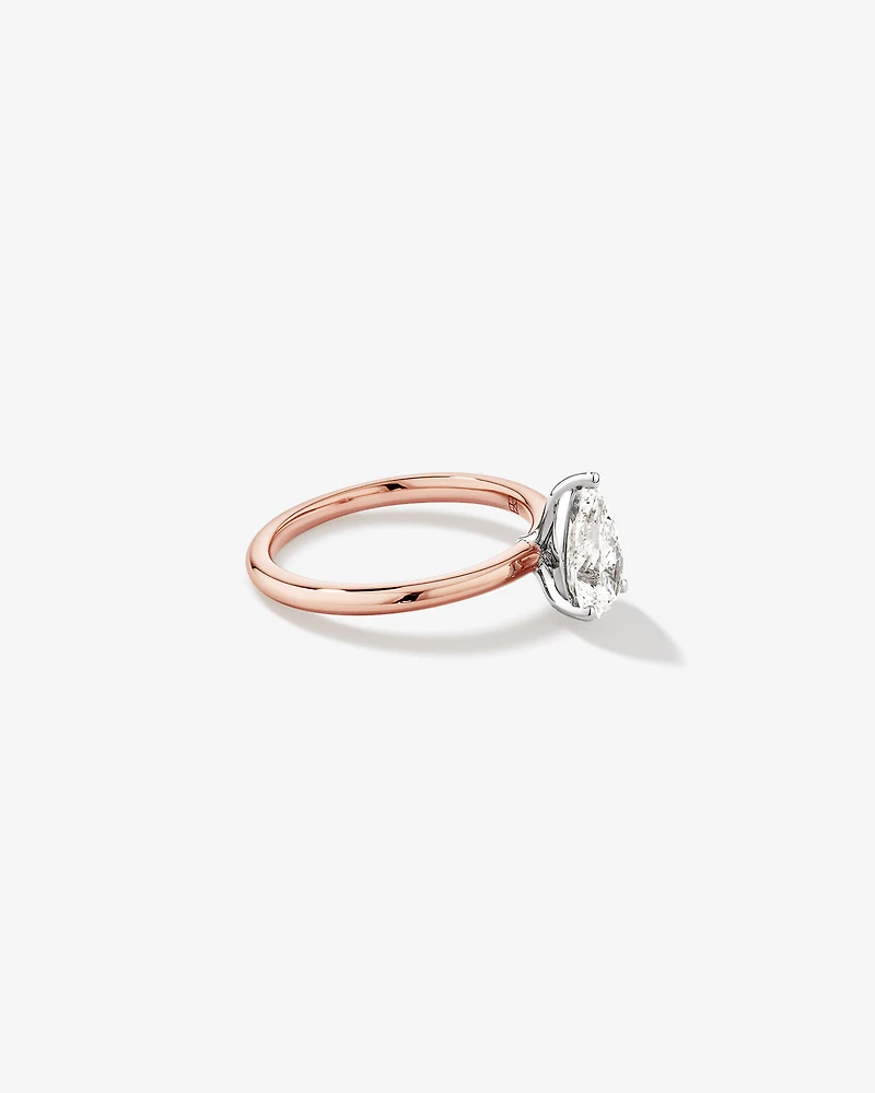1.25 Carat TW Pear Laboratory-Grown Diamond Solitaire Engagement ring in 14kt Yellow and White Gold