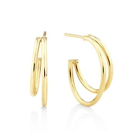 Half Hoop Earrings In 10kt Yellow Gold