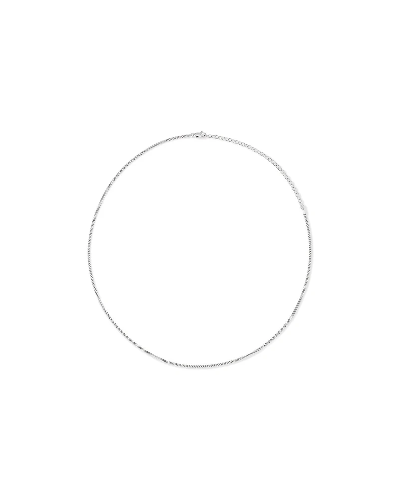 55cm (22") 2-2.5mm Width Fine Curb Chain Necklace in Sterling Silver