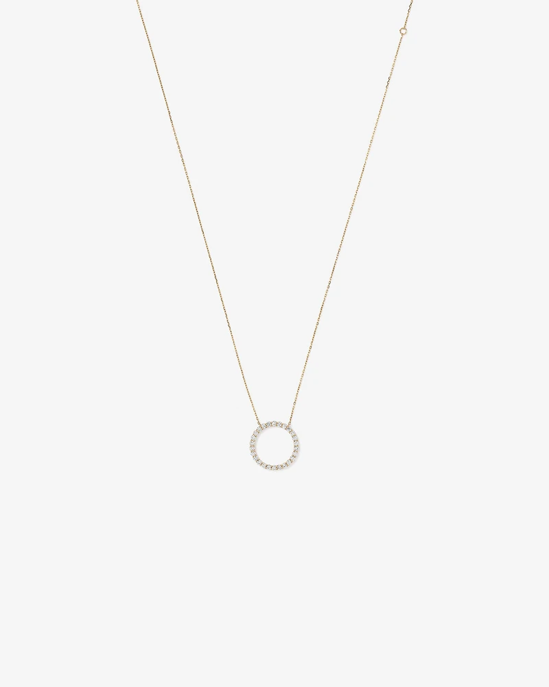 0.85 Carat TW Laboratory-Grown Diamond Circle Necklace in 10kt Yellow Gold