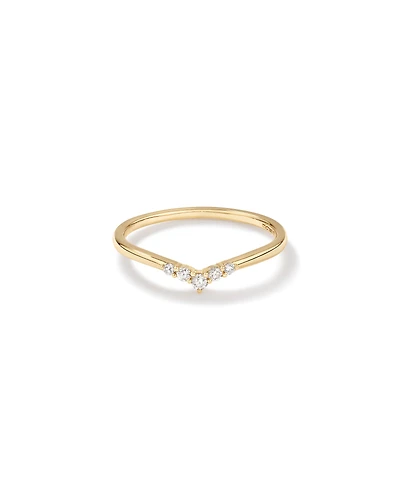 Diamond Chevron Wedding Band in 14kt Yellow Gold
