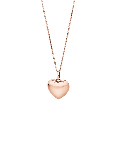 Pendentif à cœur bombé en or rose 10 K