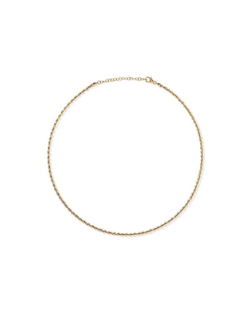 50cm (20") 3.3mm Width Hollow Rope Chain in 10kt Yellow Gold