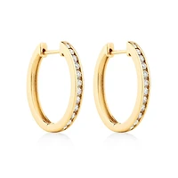 Huggie Earrings with 0.50 Carat TW of Diamonds in 10kt Rose Gold