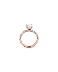 1.95 Carat TW Round Brilliant Laboratory-Grown Diamond Solitaire Side Accent Engagement Ring in 14kt White Gold