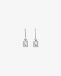 0.62 Carat TW Laboratory-Grown Diamond Emerald Cut Drop Earrings set in 10kt White Gold