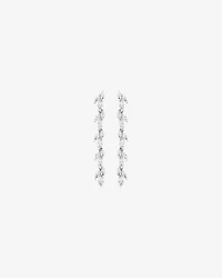Cubic Zirconia Vine Drop Stud Earrings in Sterling Silver