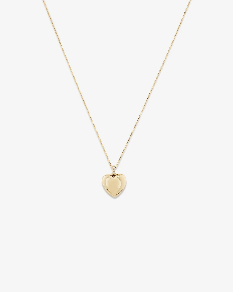 Diamond Accent Heart locket in 10kt Yellow Gold