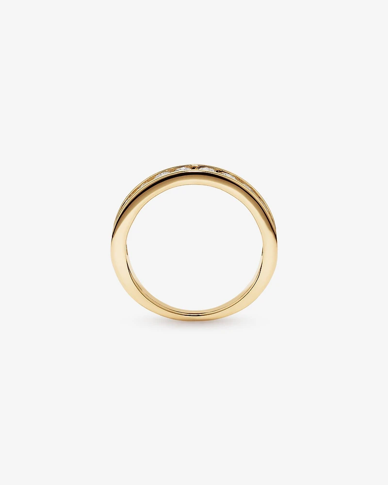 Bague De Mariage En Diamant De Laboratoire Rond Brillant De 1,00 Carat Poids Total Sertie En Canal En Or Jaune 14 Carats
