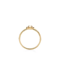 3 Stone Ring with Opal & Diamonds in 10kt Yellow Gold