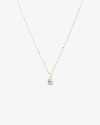 1.00 Carat TW Oval Cut Laboratory-Grown Diamond Solitaire Pendant  in 10kt Yellow Gold