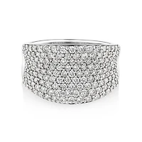 Pave Classic Ring with 1.50 Carat TW Diamond in 14kt White Gold