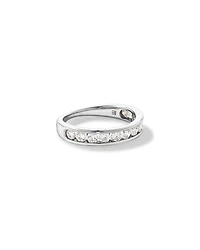 Bague De Mariage En Diamant De Laboratoire Rond Brillant De 1,00 Carat Poids Total Sertie En Canal En Or Jaune 14 Carats