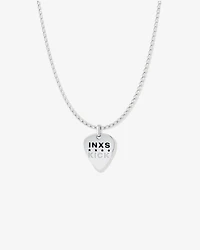 INXS Garry Gary Beers Engraved Guitar Pick Pendant with Chain in Recycled Sterling Silver