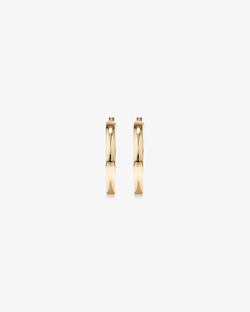 30mm Rounded Flat Hoop Earrings in 10kt Yellow Gold