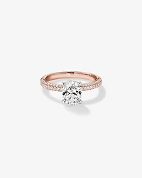 1.95 Carat TW Oval Cut Laboratory-Grown Diamond Solitaire Side Accent Engagement Ring in 14kt White Gold