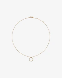 Diamond Studded Circle Necklace in 10kt Yellow Gold
