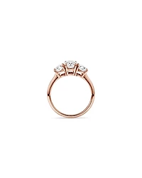 2 Carat Three Stone Oval Laboratory-Grown Diamond Engagement Ring In 14kt White Gold