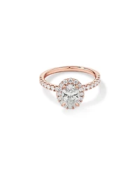 1.78 Carat TW Oval Laboratory-Grown Diamond Halo Engagement Ring in 14kt White Gold