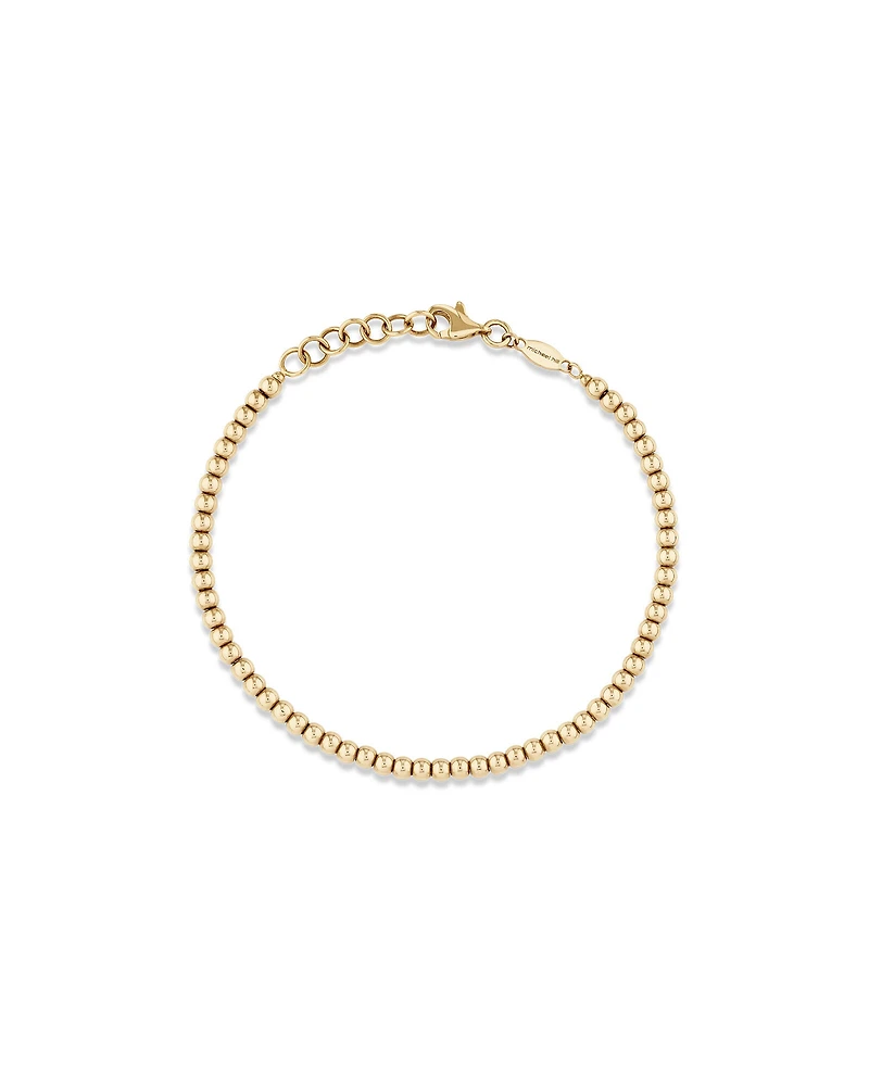 19cm (7.5") 2.5mm-3mm Width Bead Bracelet in 10kt Yellow Gold