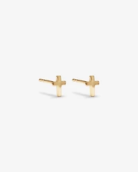 Cross Stud Earrings in 10kt Yellow Gold