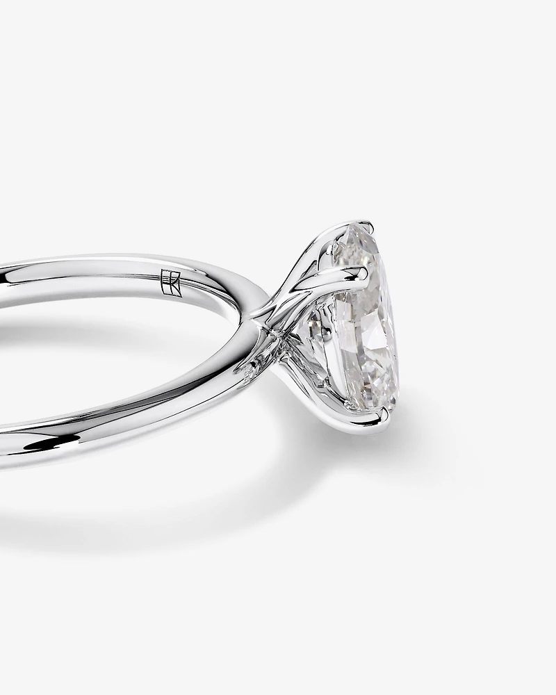Carat TW Oval Laboratory-Grown Diamond Solitaire Engagement Ring in 14kt White Gold
