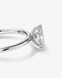 Carat TW Oval Laboratory-Grown Diamond Solitaire Engagement Ring in 14kt White Gold