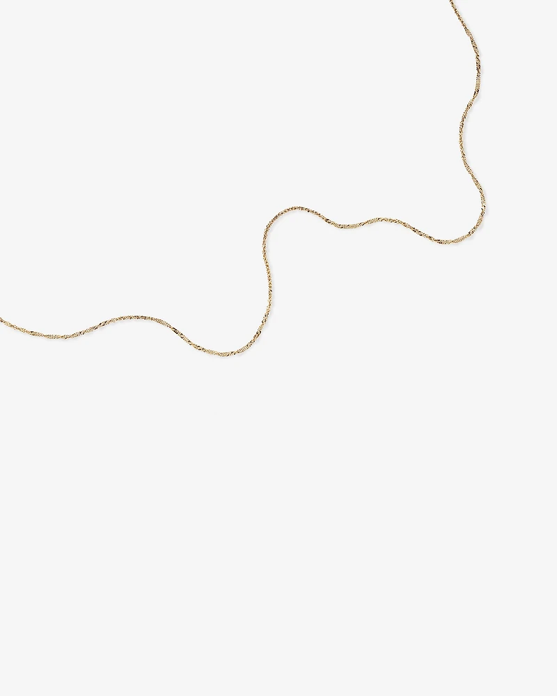 45cm (18") 1mm-1.5mm Width Hollow Singapore Chain in 10kt Yellow Gold