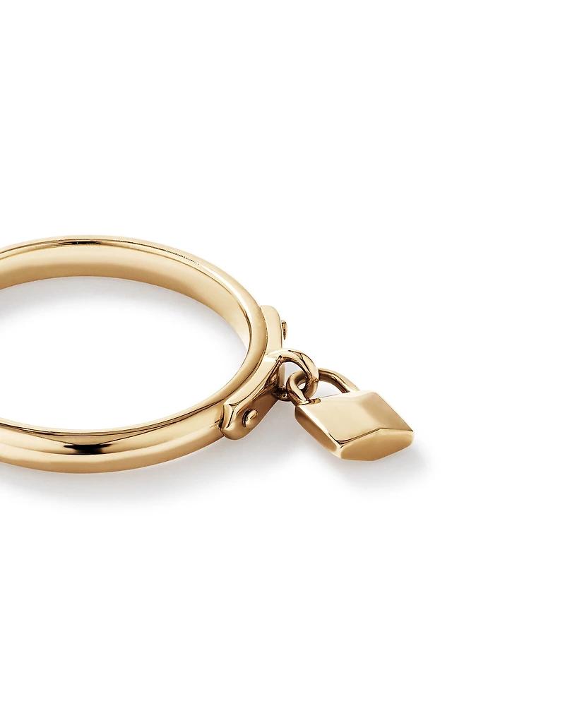Signature Lock Ring in 10kt Yellow Gold