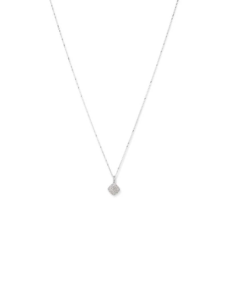 0.30 Carat TW Cushion Shaped Diamond Cluster Pendant Necklace in 10kt Yellow Gold