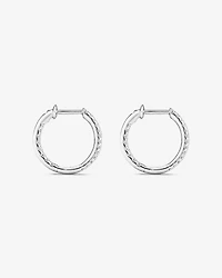Hoop Earrings With 0.25 Carat TW Of Diamonds in 10kt White Gold