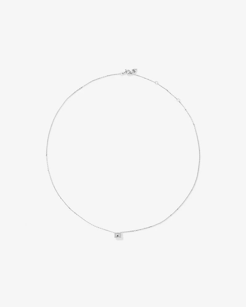 0.23 Carat TW Emerald Diamond Halo Pendant in 10kt White Gold
