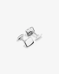 Boutons de manchette rectangulaires argentés pour homme
