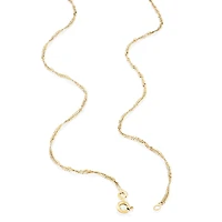 45cm (18") 1mm-1.5mm Width Hollow Singapore Chain in 10kt Yellow Gold