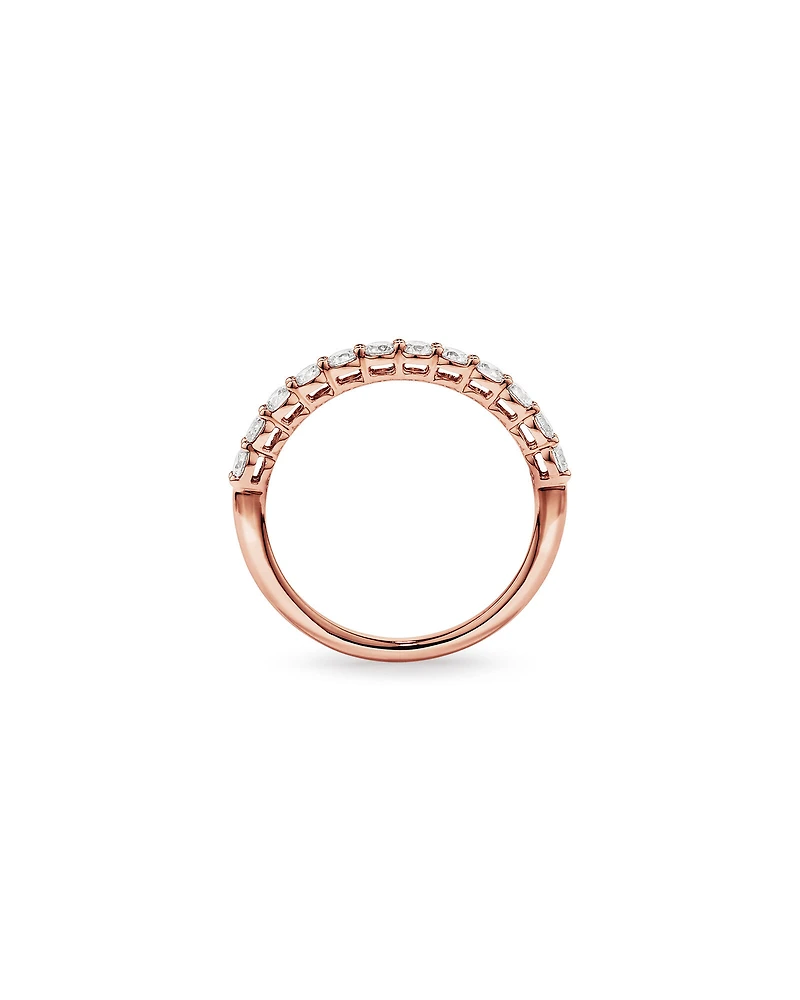 Bague De Mariage En Diamant De Laboratoire Rond Brillant De 0,60 Carat Poids Total Sertie De Griffes En Or Blanc 14 Carats