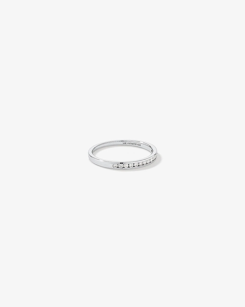 Wedding Band with 0.15 Carat TW of Diamonds in 14kt White Gold