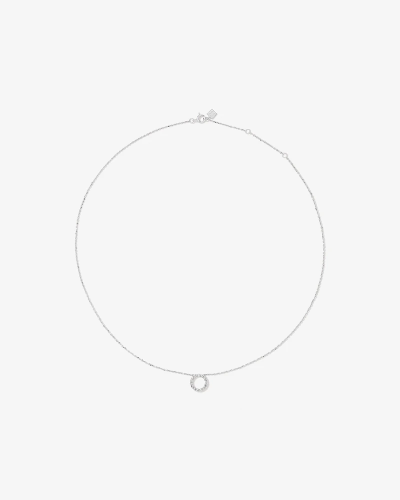 Carat TW Diamond Circle Necklace in 10kt White Gold