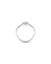 Bague florale en oxyde de zirconium argent sterling
