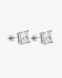 Boucles d'Oreilles Clous en Zircon Cubique Princesse de 7,5 mm en Argent Sterling