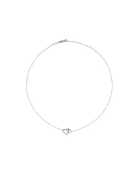 Double Open Heart Necklace in Sterling Silver