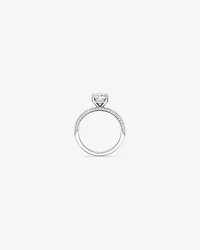 Bague de fiançailles solitaire avec accent latéral en diamant rond brillant de 1,95 carat TW, en or blanc 14 kt