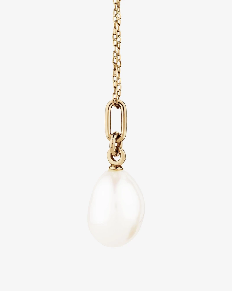 Pendentif en or jaune 10 K avec perle baroque d’eau douce de culture