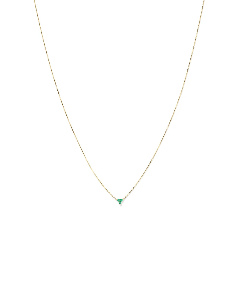 Emerald Trio Necklace in 10kt Yellow Gold