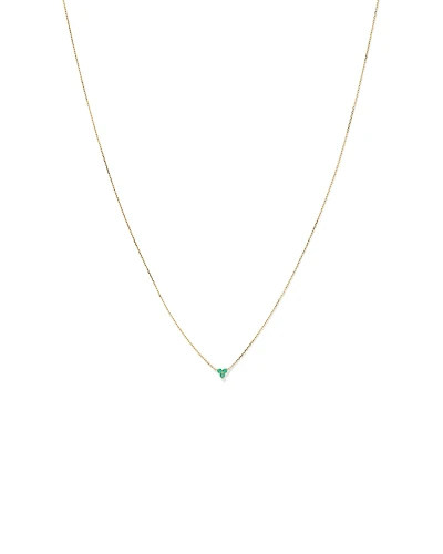 Emerald Trio Necklace in 10kt Yellow Gold