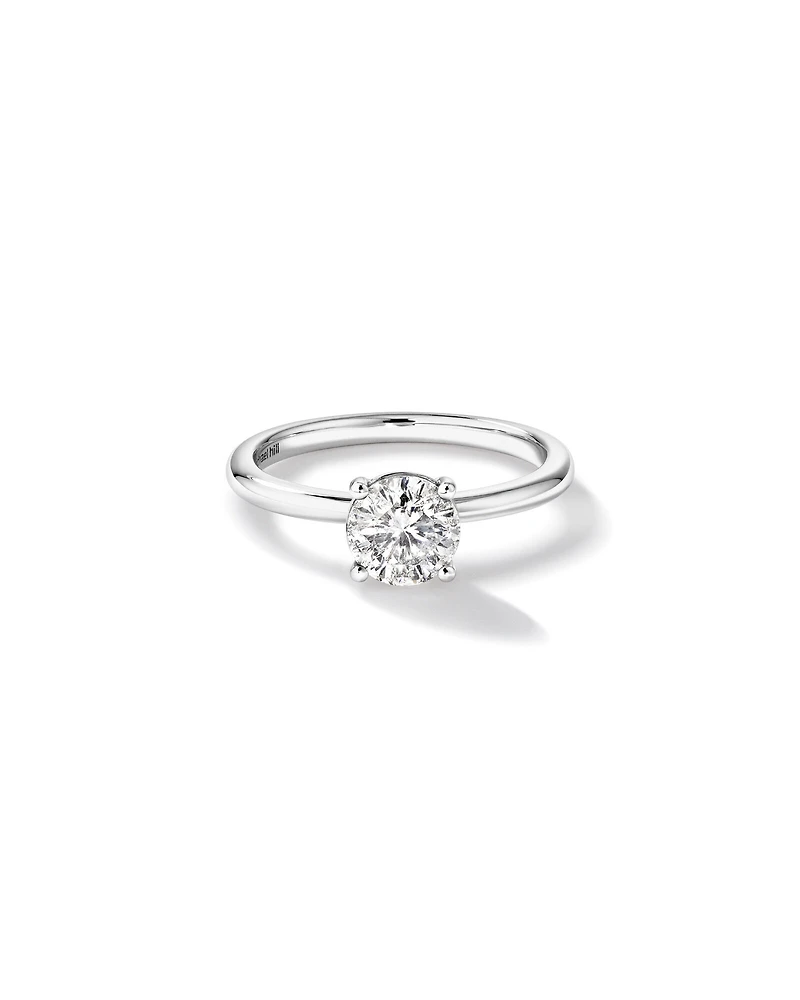 1.00 Carat TW Round Brilliant Diamond Solitaire Engagement Ring in 14kt White and Yellow Gold